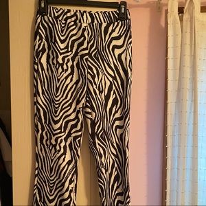 Zebra Print Flare Leg Pants